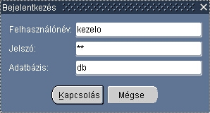 Felhasznlnv, jelsz bejelentkezsi adatok