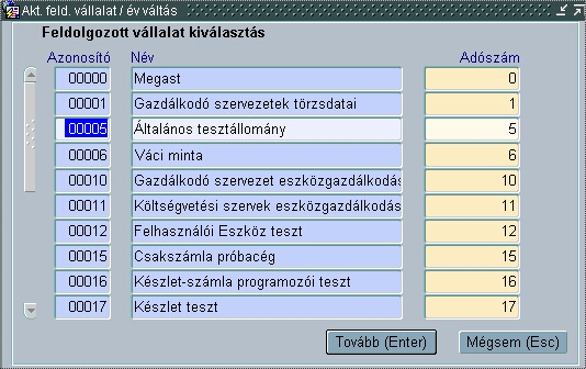 Feldolgozott vllalat s v vlaszts