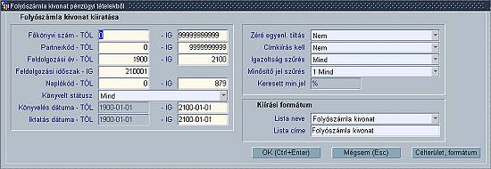 Folyszmla kivonat kirs szrkperny