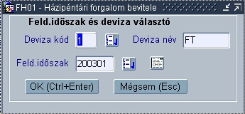 Devizakód, és feld. időszak megadása